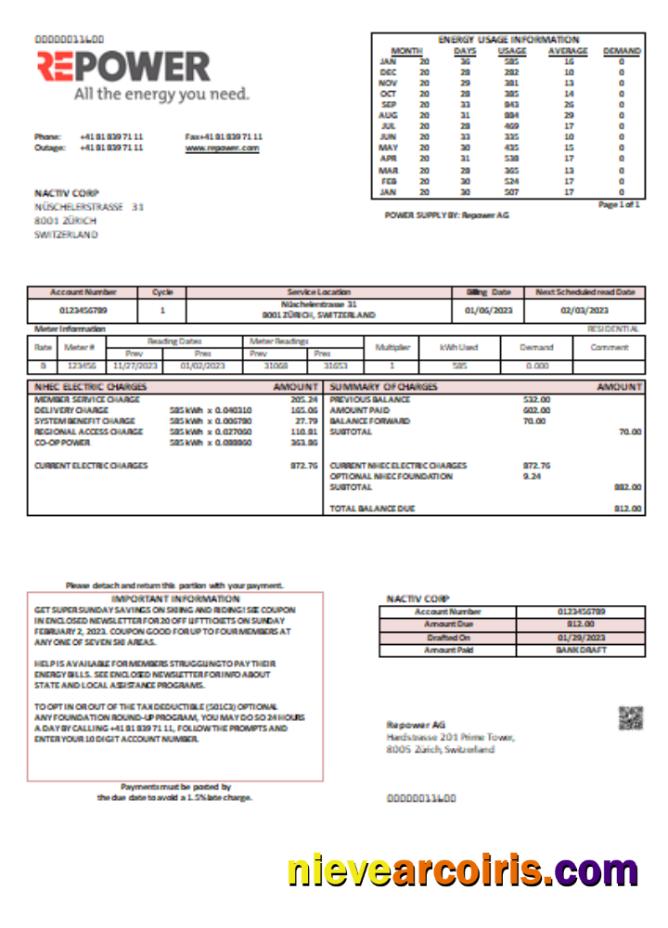 Repower AG utility business bill